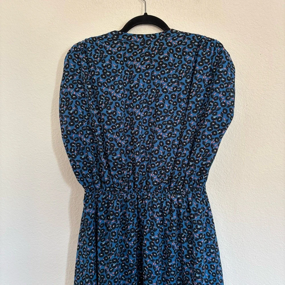 Ann Taylor Blue Morning Glory Button Down Midi Shirtdress - Picture 9 of 10
